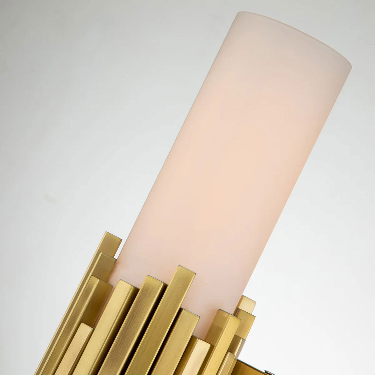 Marvele IP44 Up and Down Wall Light in Aged Brass with Opal Glass Diffusers