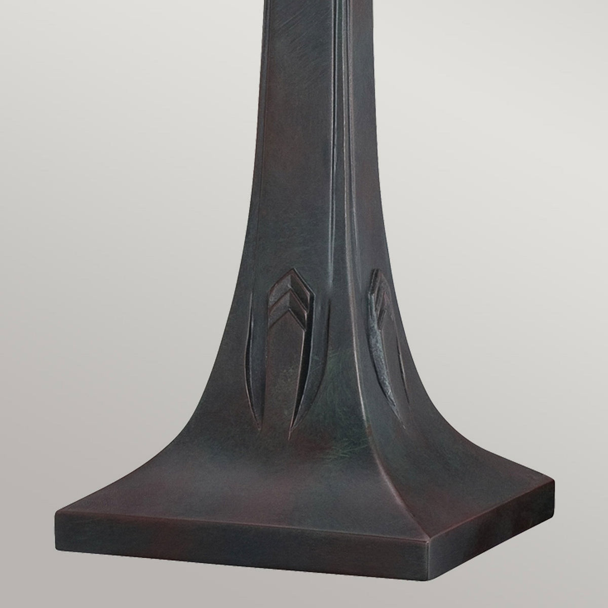 Navajo Tiffany Table Lamp with Bronze Base and Art Glass Shade