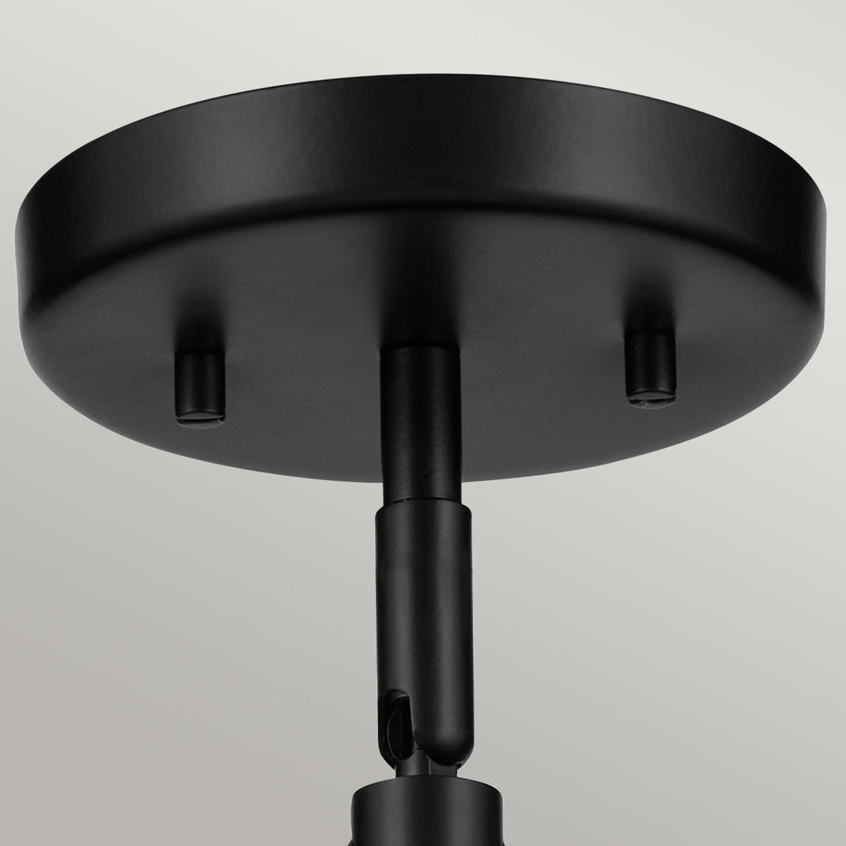 Niva Wall or Pendant or Semi Flush Light in Black with Satin Etched Opal Glass