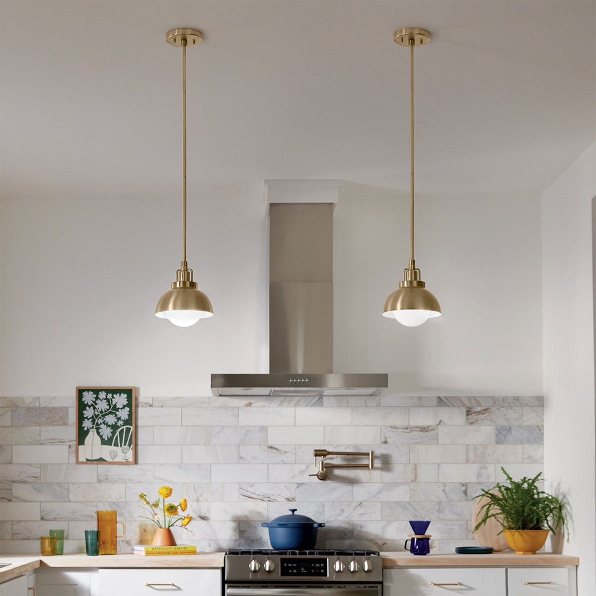 Niva Wall or Pendant or Semi Flush Light in Champagne Bronze with Satin Etched Opal Glass