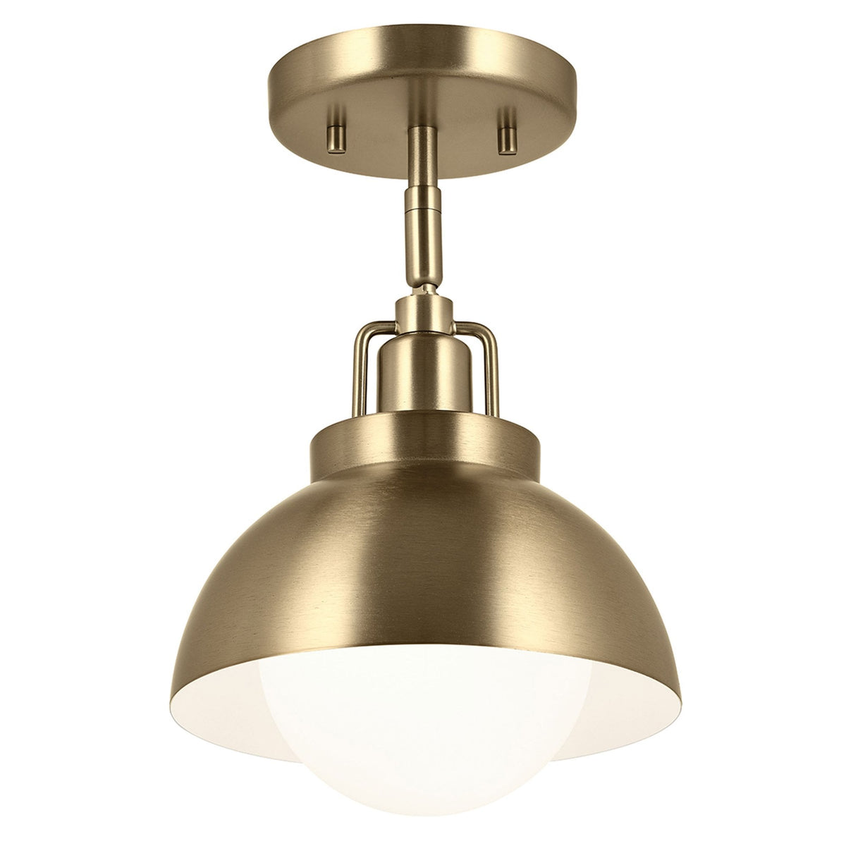 Niva Wall or Pendant or Semi Flush Light in Champagne Bronze with Satin Etched Opal Glass