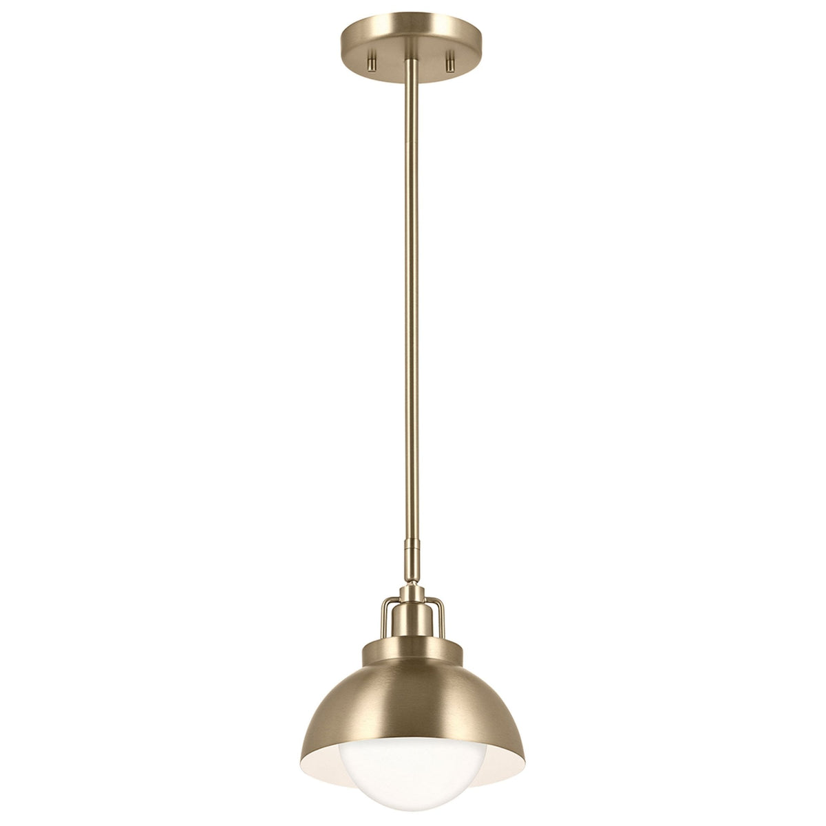 Niva Wall or Pendant or Semi Flush Light in Champagne Bronze with Satin Etched Opal Glass