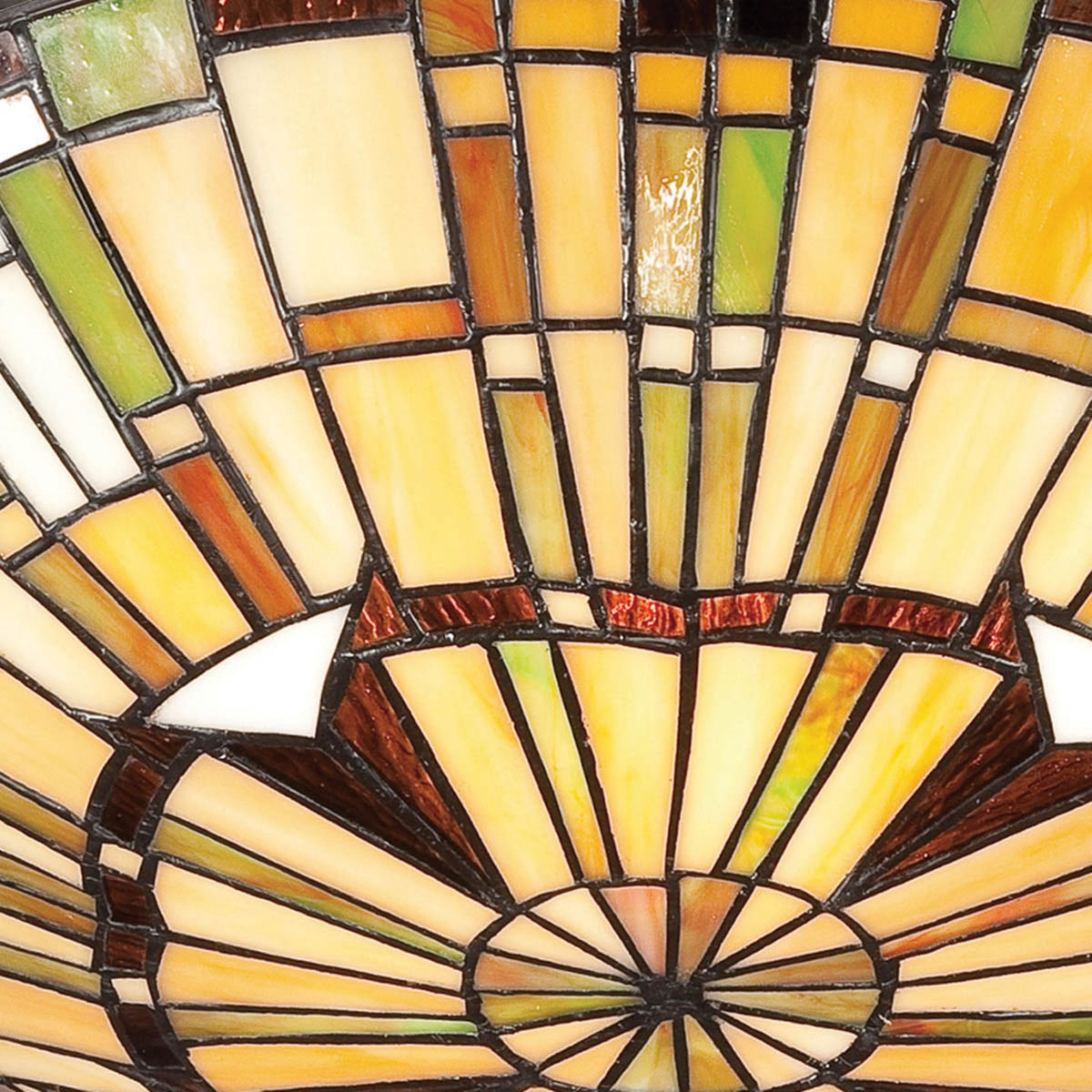 Tiffany Reed Flush Ceiling Light in Valiant Bronze and Art Glass Shade