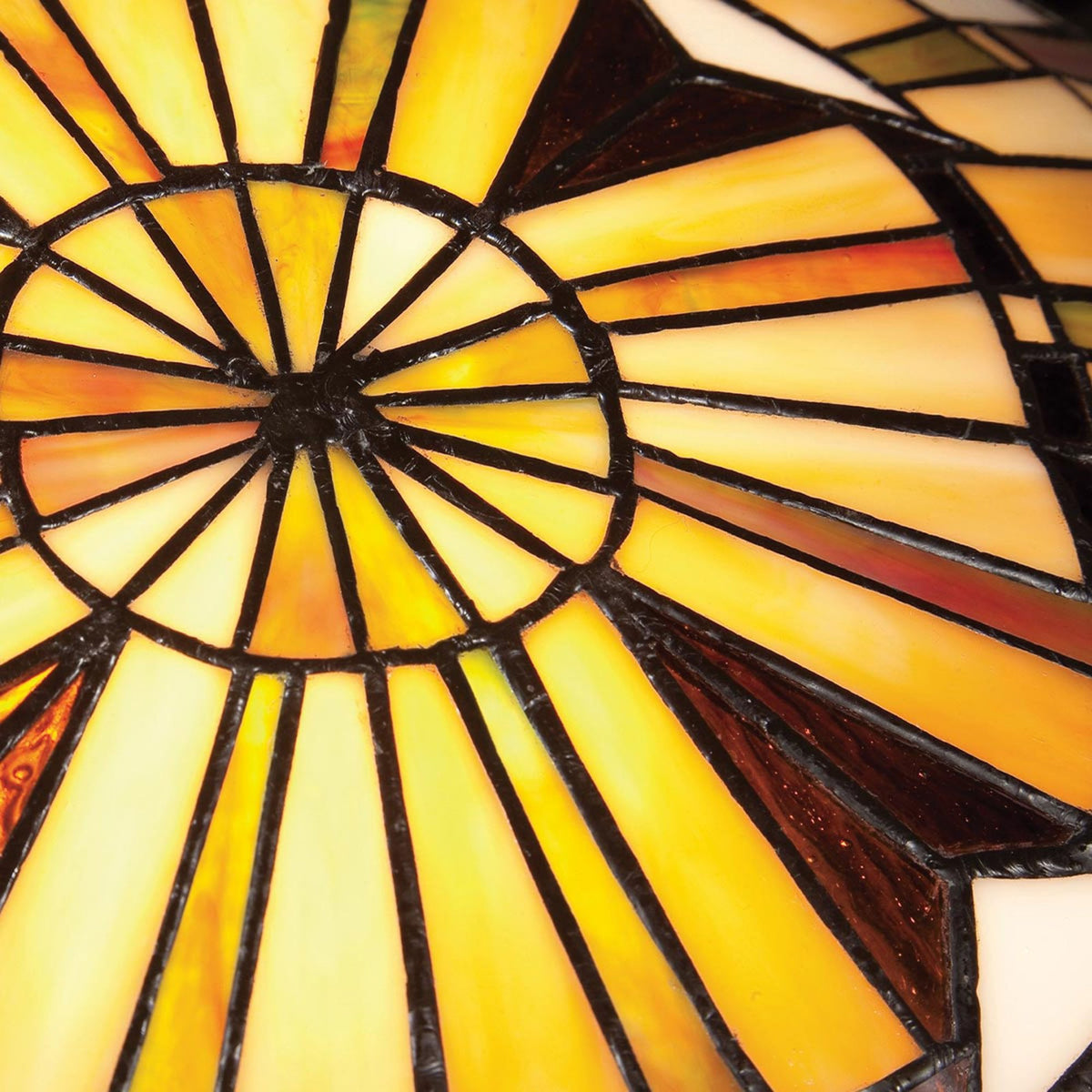 Tiffany Reed Flush Ceiling Light in Valiant Bronze and Art Glass Shade