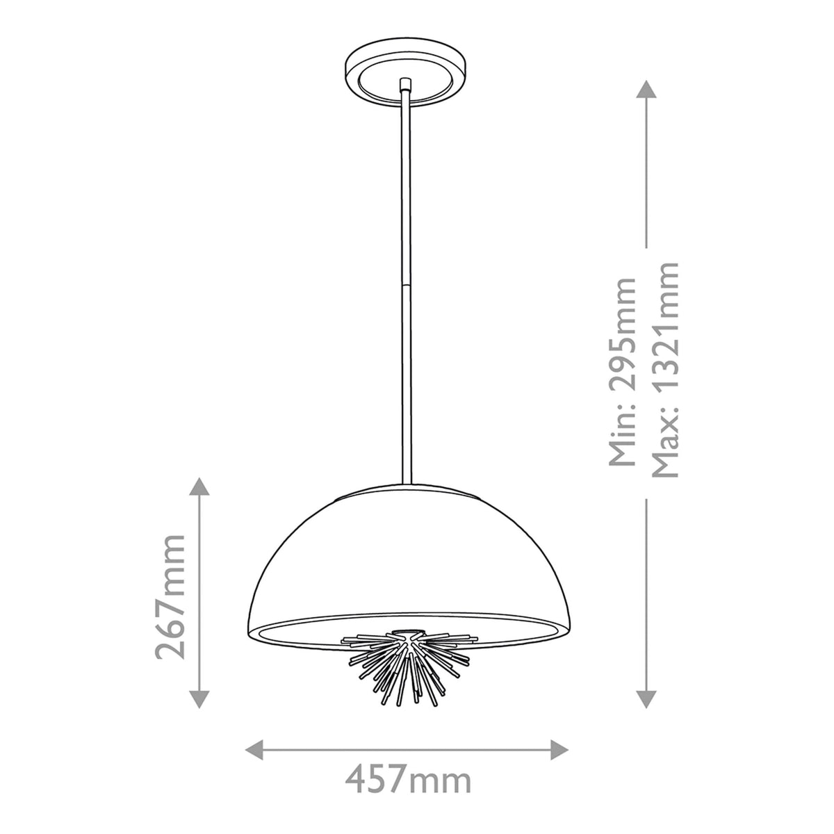 Staring Flush Semi Flush or Pendant Fitting in Distressed Gold with Opal Glass Diffuser
