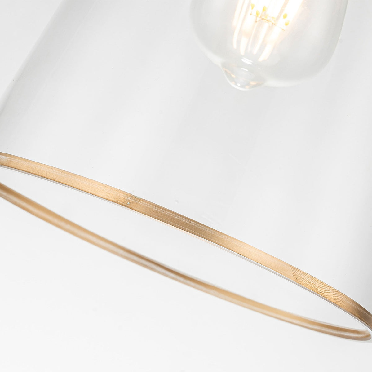 Staring Mini Single Drop Pendant in Distressed Gold with Clear Glass Diffuser
