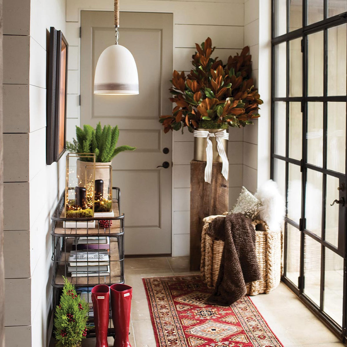 Nash Single Drop Pendant in Antique Nickel and Jute Rope with Off White Ceramic Shade