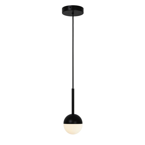 Contina Pendant in Black with Opal Glass