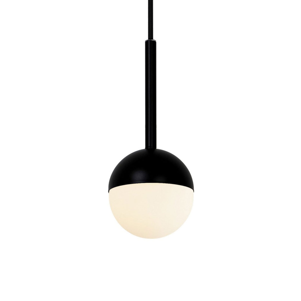Contina Pendant in Black with Opal Glass