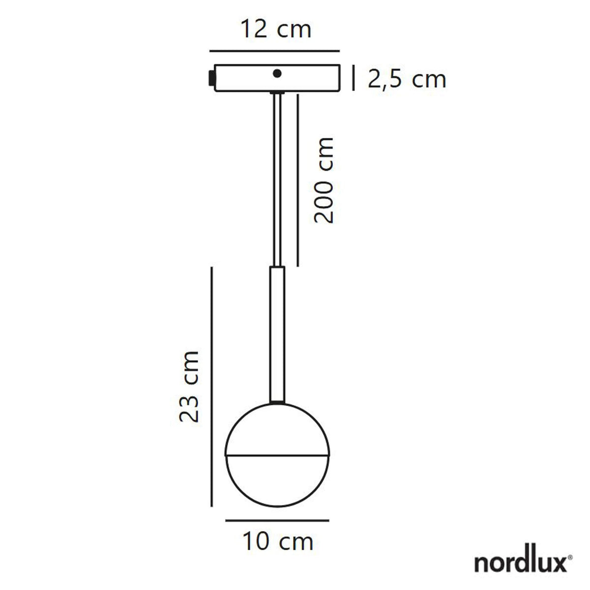 Contina Pendant in Black with Opal Glass