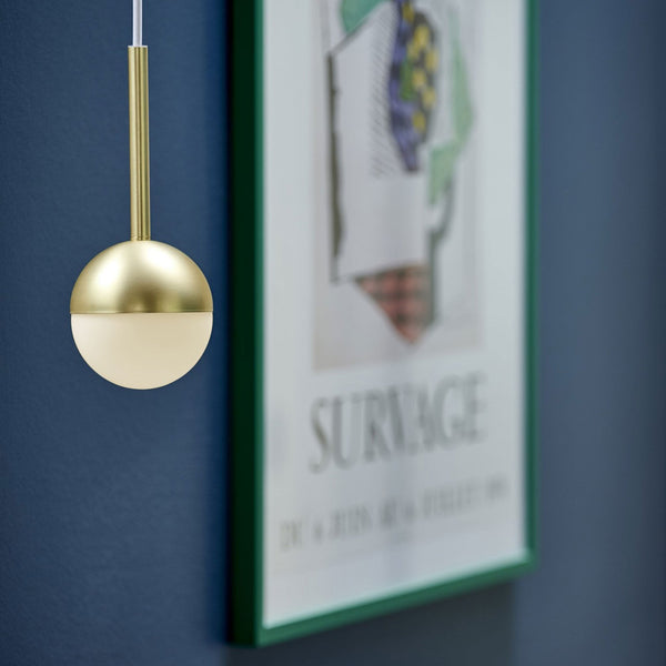 Contina Pendant in Brass with Opal Glass