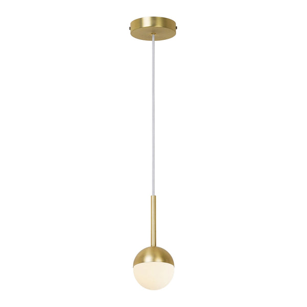 Contina Pendant in Brass with Opal Glass