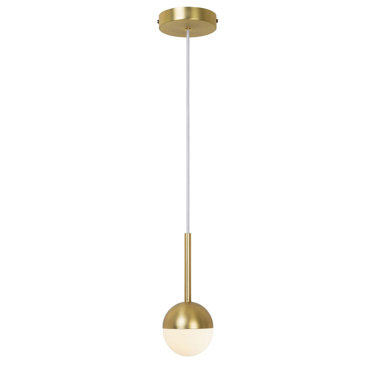 Contina Pendant in Brass with Opal Glass