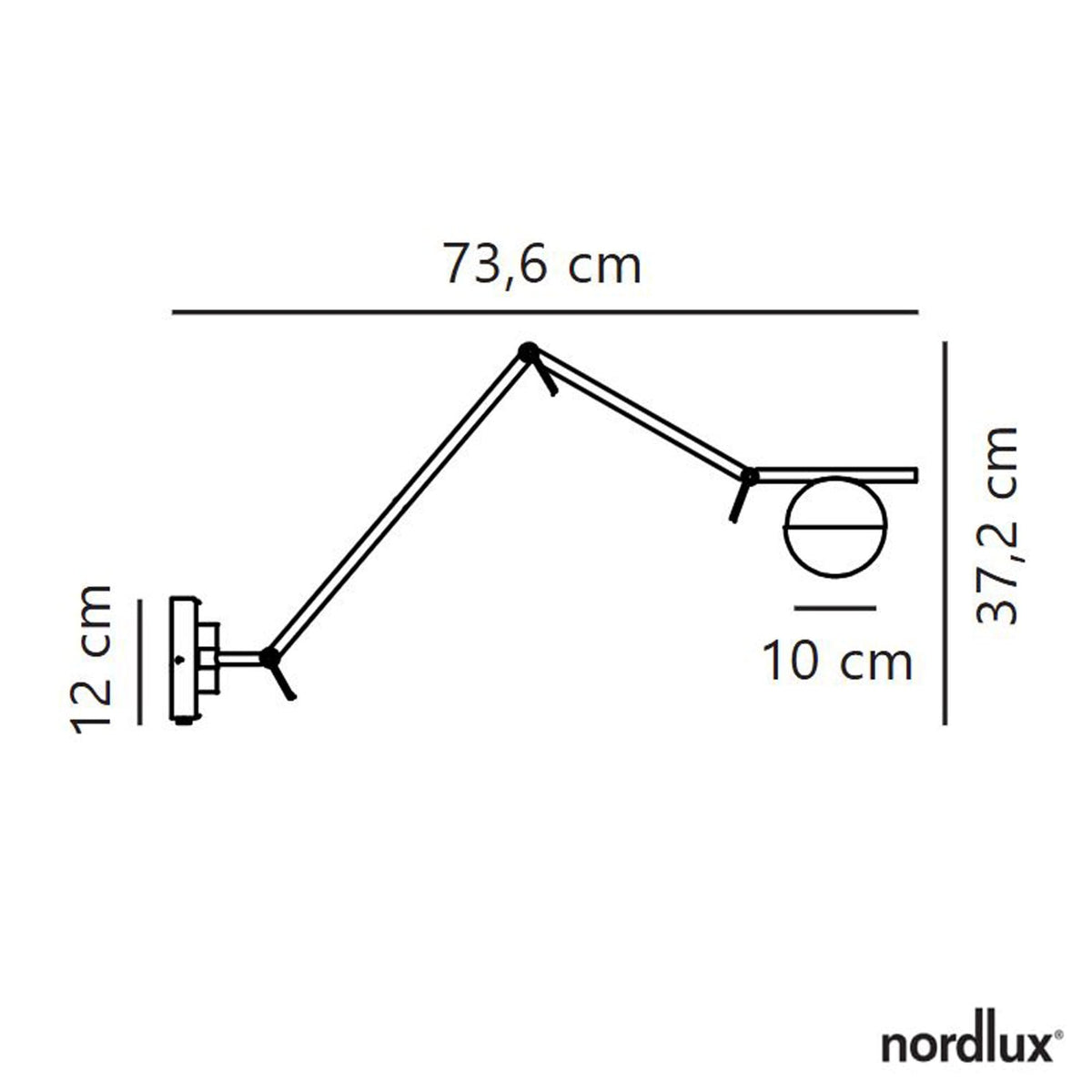 Contina Adjustable Plugged Wall Light in Black with Opal Glass