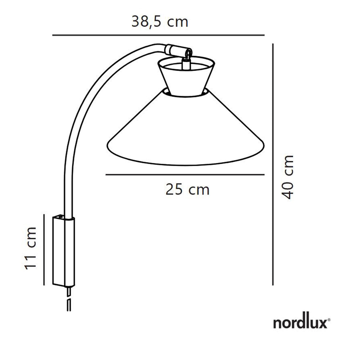 Dial Adjustable Plugged Wall Light in Black