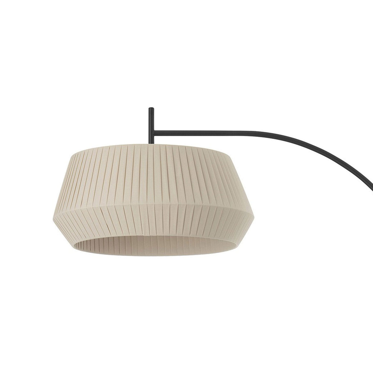Dicte Floor Lamp in Black with Beige Pleated Cotton Shade