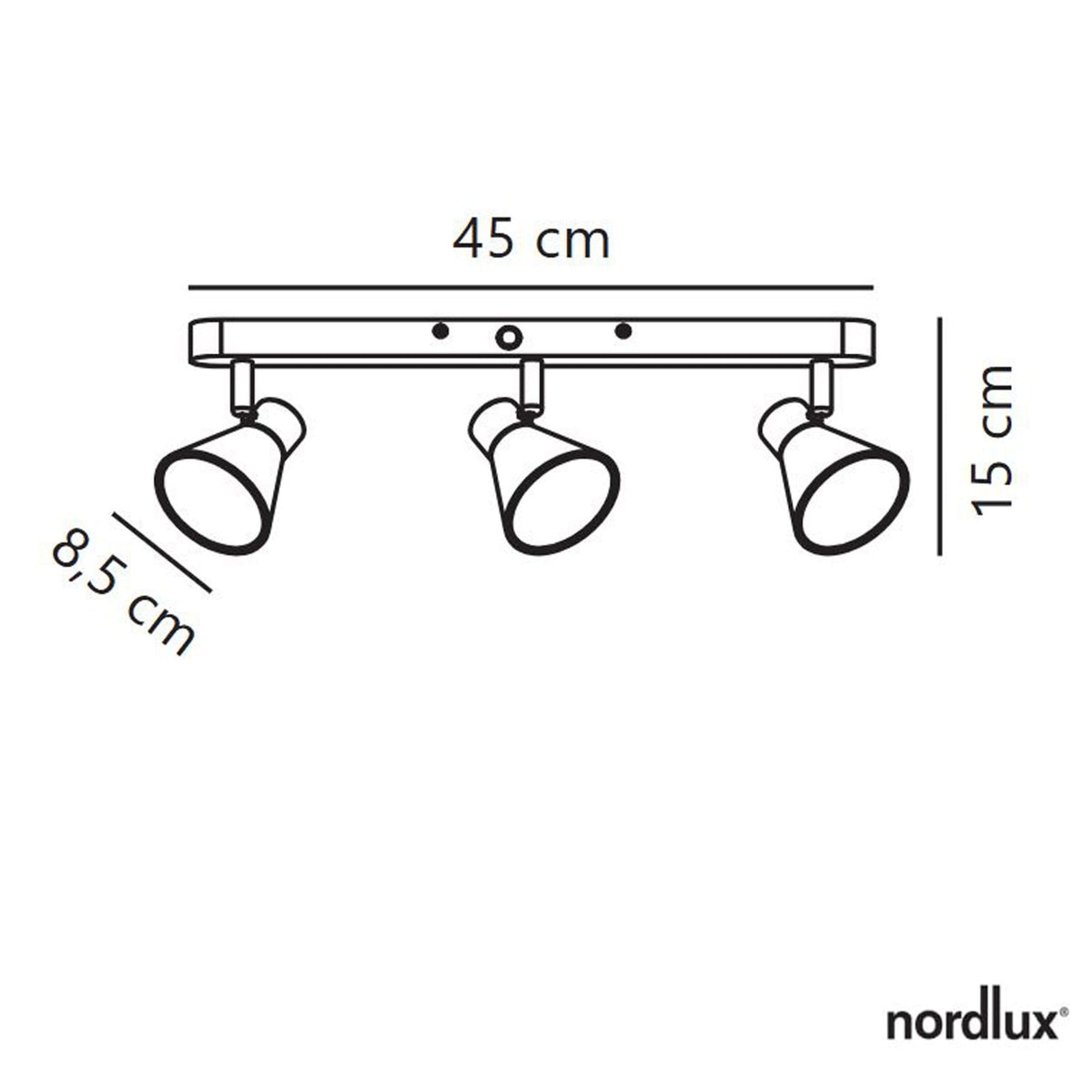 Eik Three Light Bar Spotlight in Grey