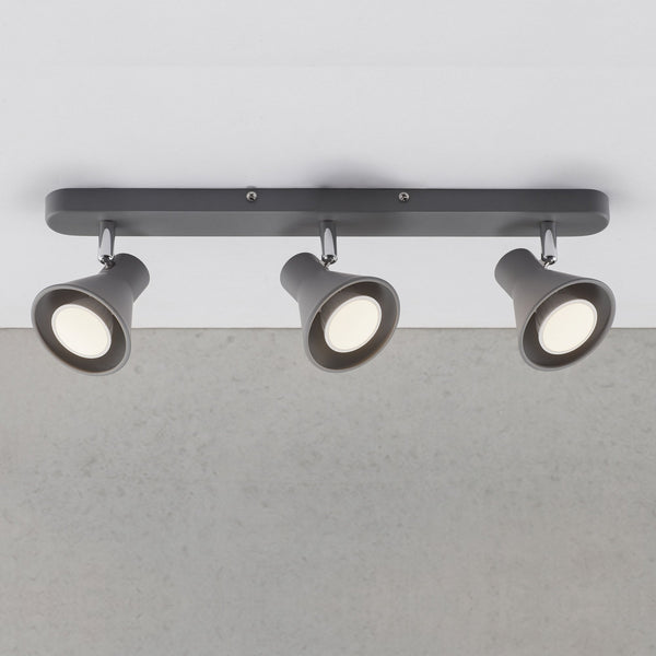 Eik Three Light Bar Spotlight in Grey