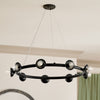 Palta Nine Light Circular Chandelier in Satin Black