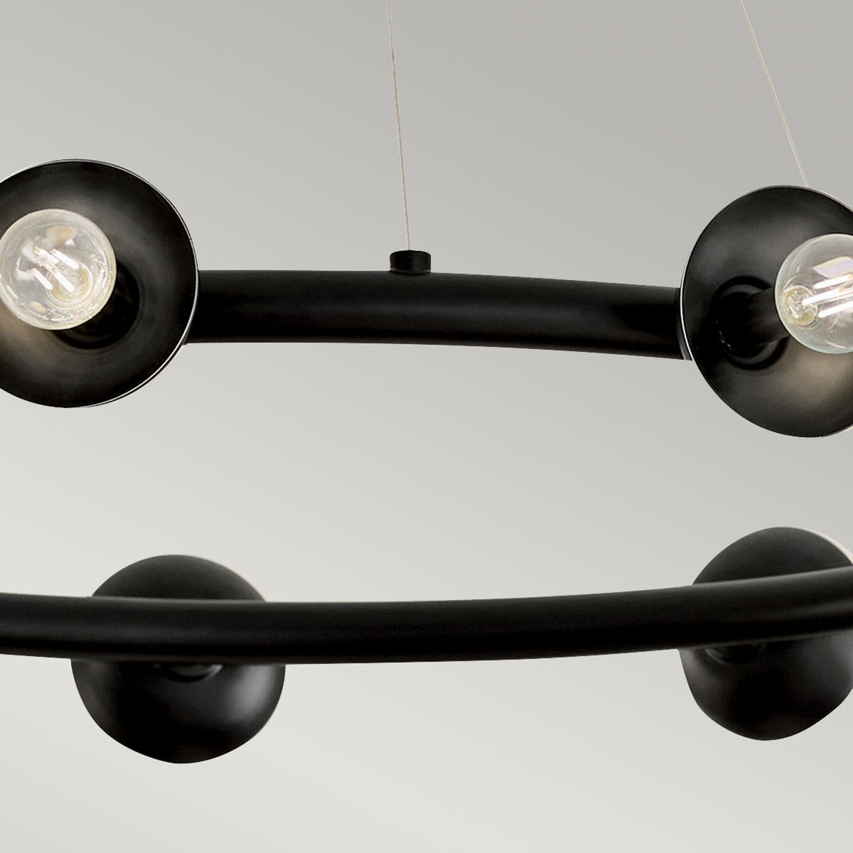 Palta Nine Light Circular Chandelier in Satin Black