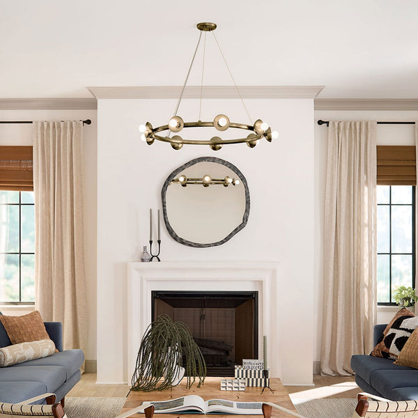 Palta Nine Light Circular Chandelier in Champagne Bronze