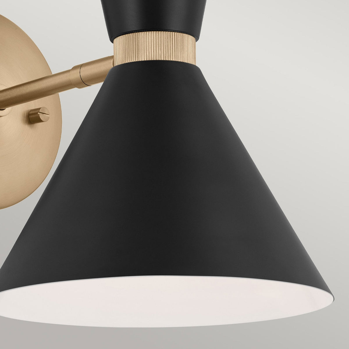 Phix Single Arm Up and Down Wall Light in Black and Champagne Bronze