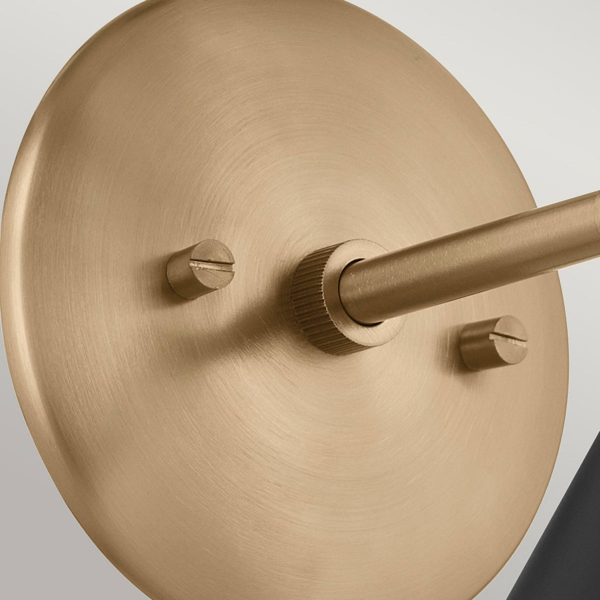 Phix Single Arm Up and Down Wall Light in Black and Champagne Bronze