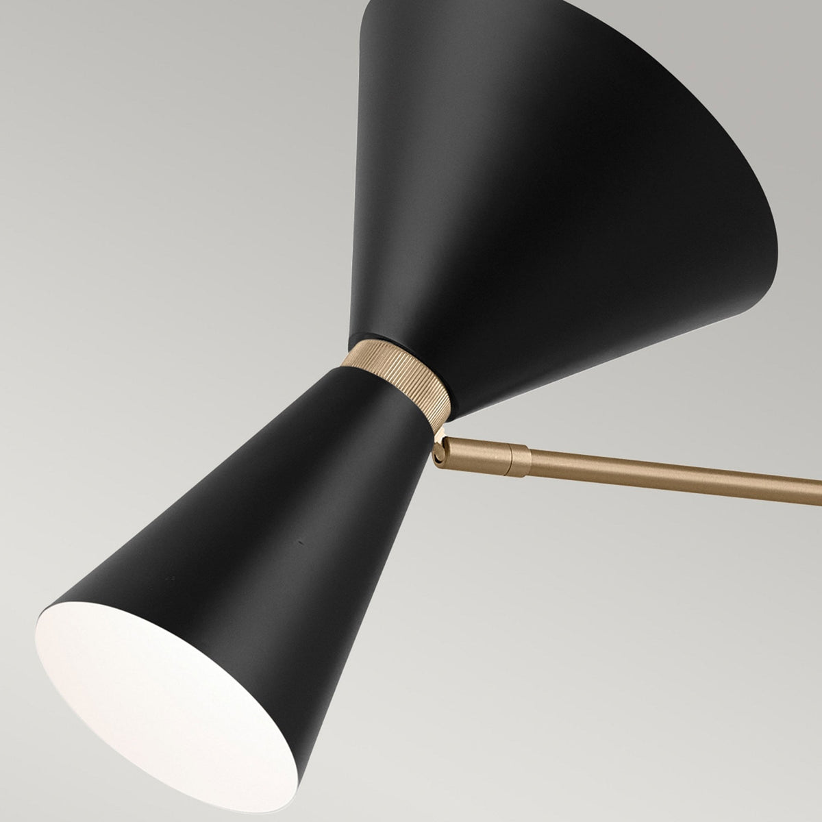 Phix Two Light Up & Down Linear Pendant in Black and Champagne Bronze