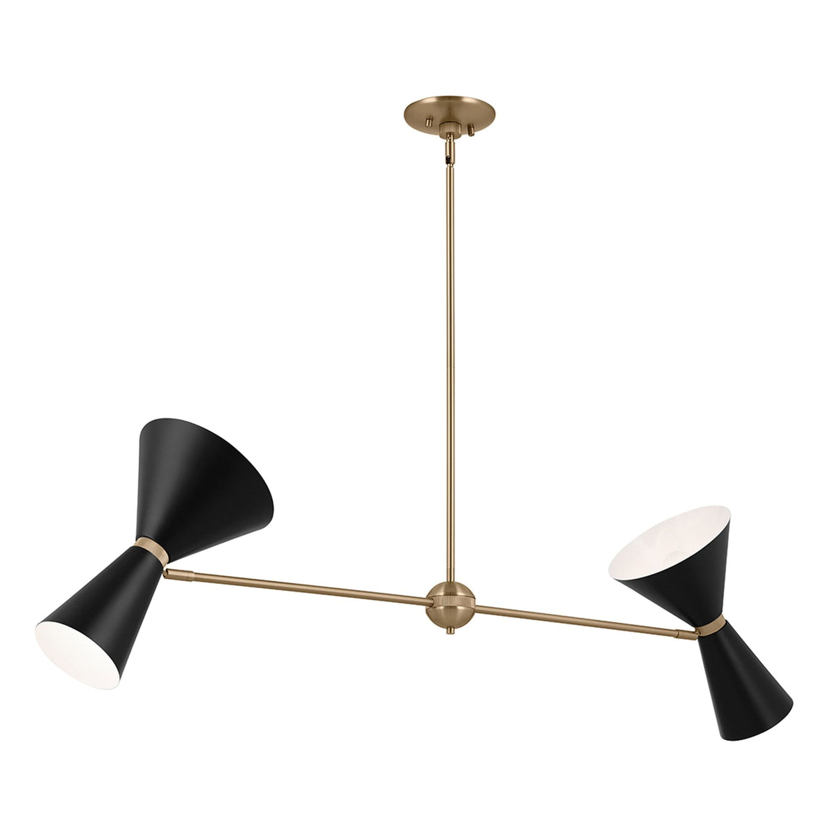 Phix Two Light Up & Down Linear Pendant in Black and Champagne Bronze