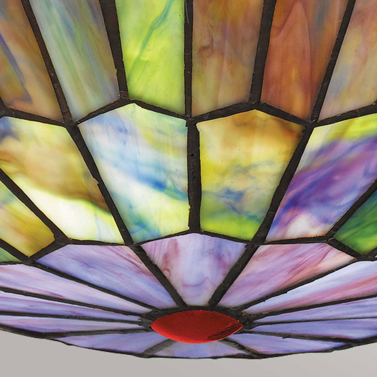 Tiffany Watkins Flush Ceiling Light in Valiant Bronze and Art Glass Shade