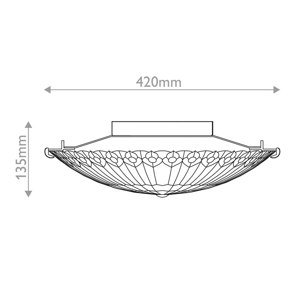 Tiffany Watkins Flush Ceiling Light in Valiant Bronze and Art Glass Shade