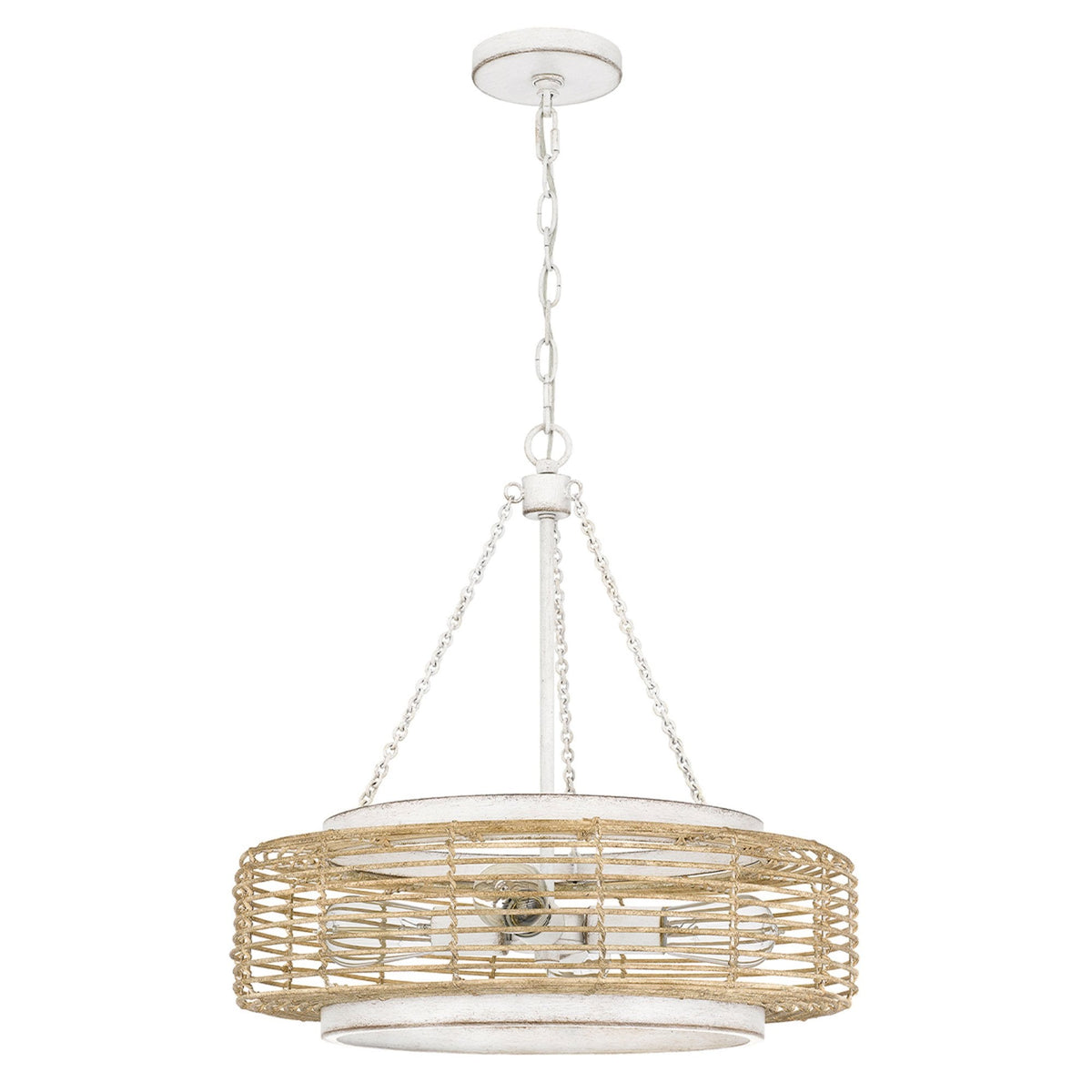 Waylon Pendant in Antique White with Natural Paper Rope Shade