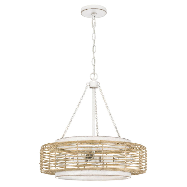 Waylon Pendant in Antique White with Natural Paper Rope Shade