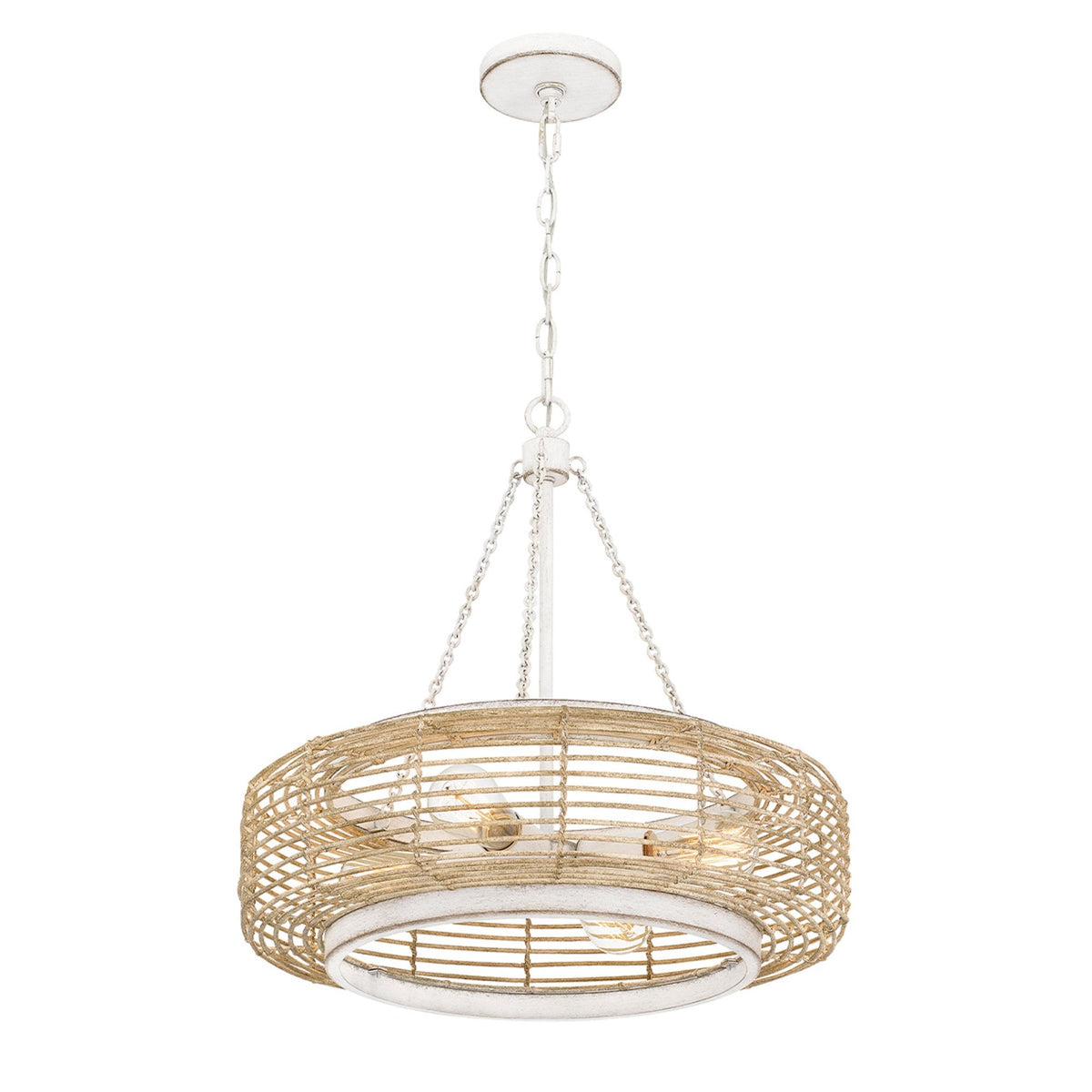 Waylon Pendant in Antique White with Natural Paper Rope Shade