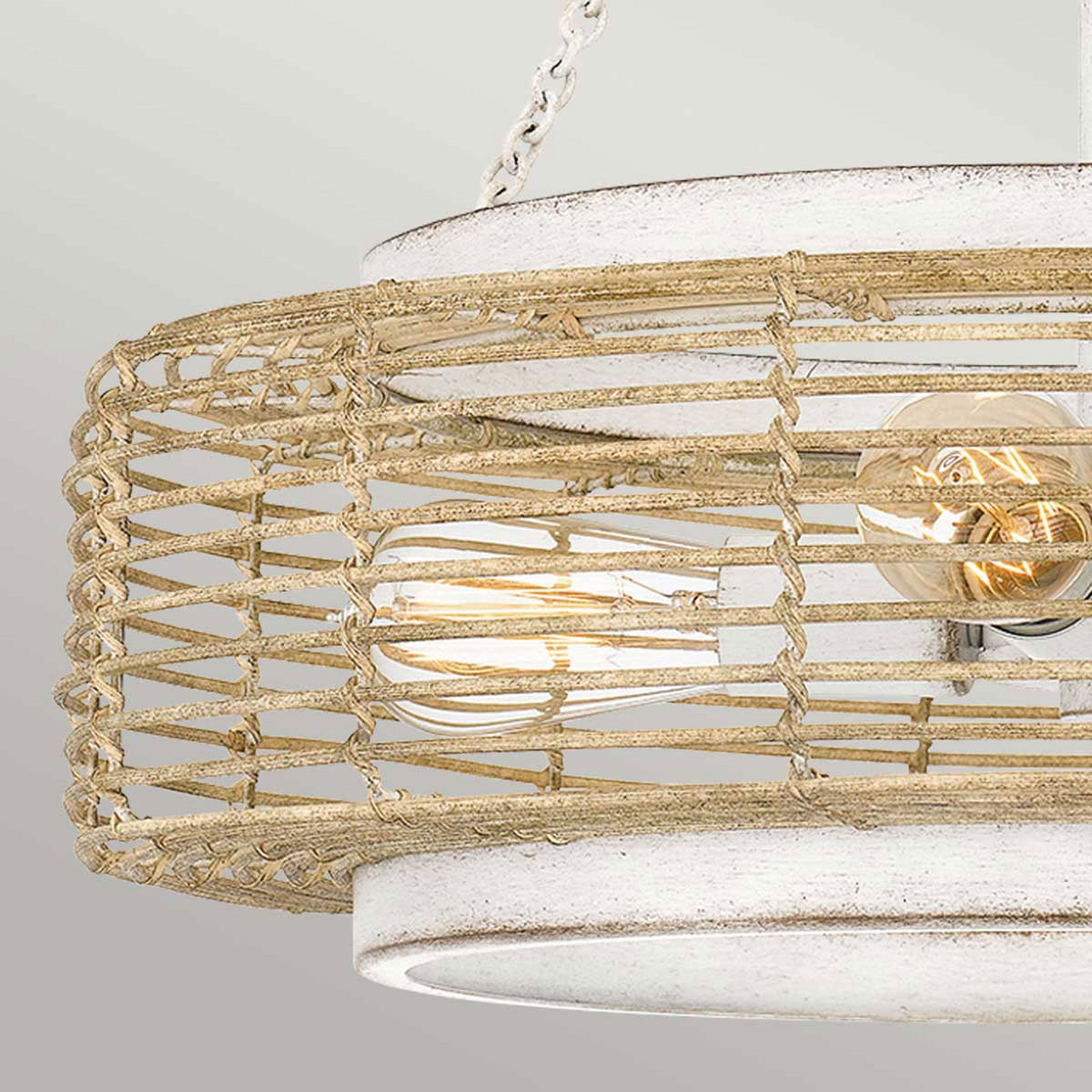 Waylon Pendant in Antique White with Natural Paper Rope Shade