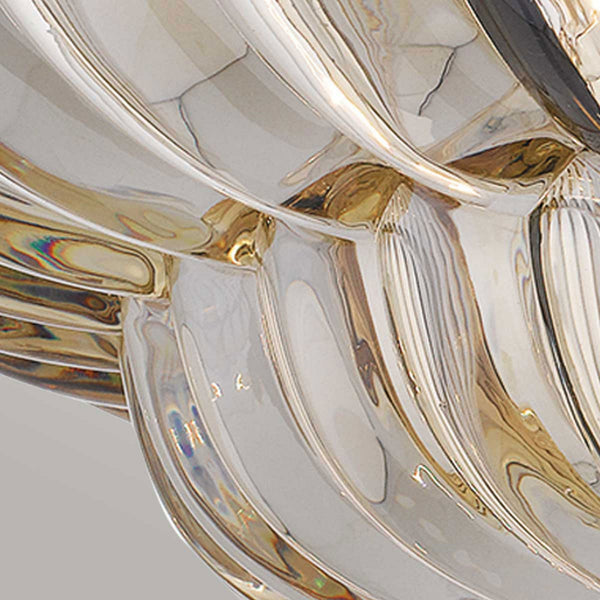 Whitecap Medium Semi Flush Ceiling Light in Rich Mottled Cocoa with Tinted Amber Glass