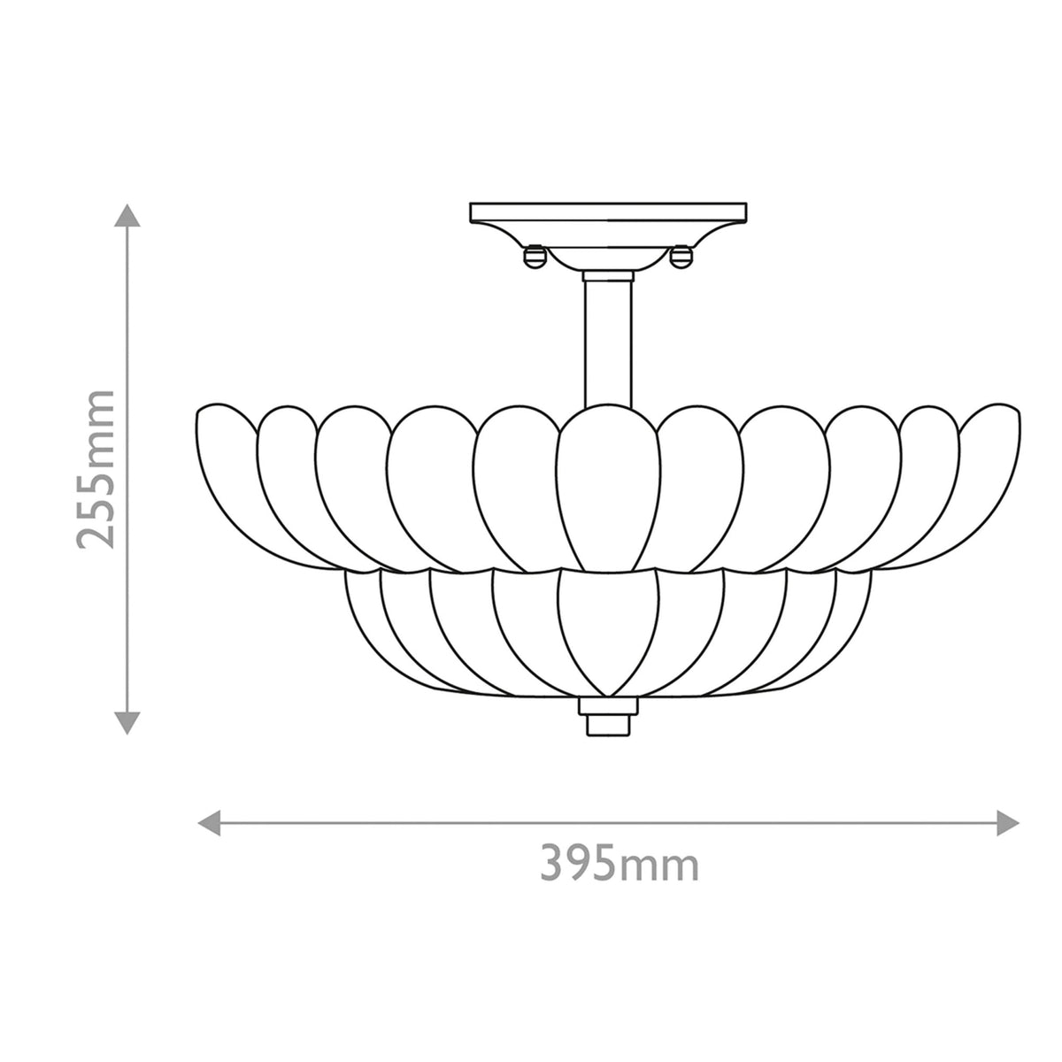 Whitecap Medium Semi Flush Ceiling Light in Rich Mottled Cocoa with Tinted Amber Glass