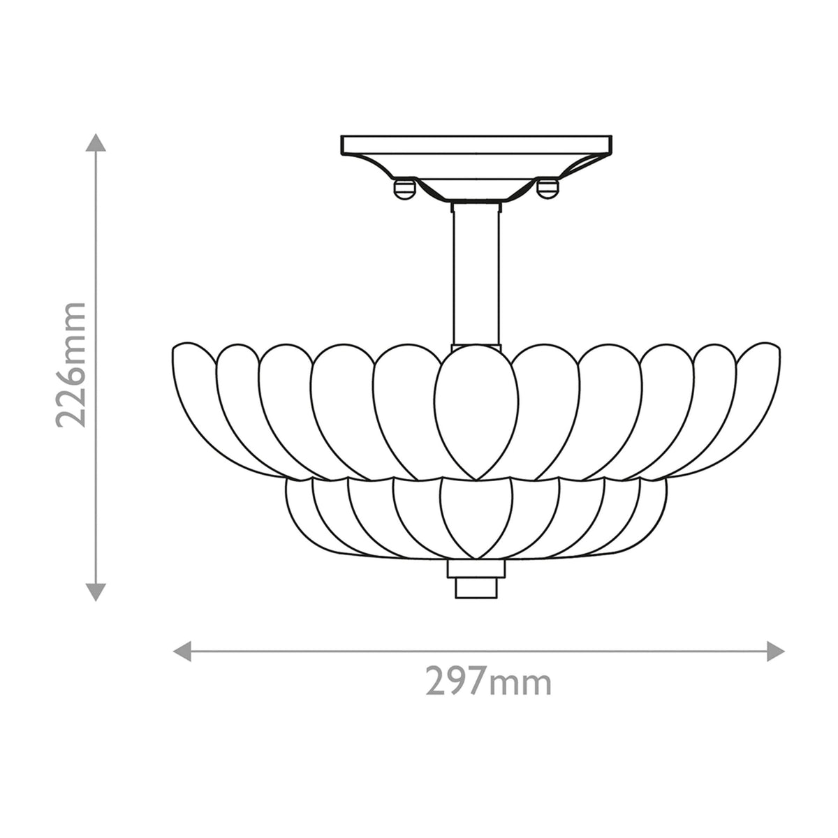 Whitecap Small Semi Flush Ceiling Light in Rich Mottled Cocoa with Tinted Amber Glass