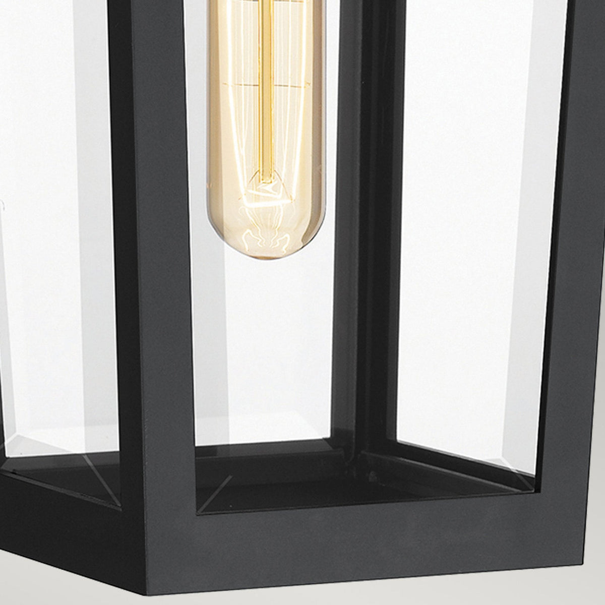 Buckley Coastal Medium Wall Light in Matt Black & Brass Accent with Clear Beveled Glass