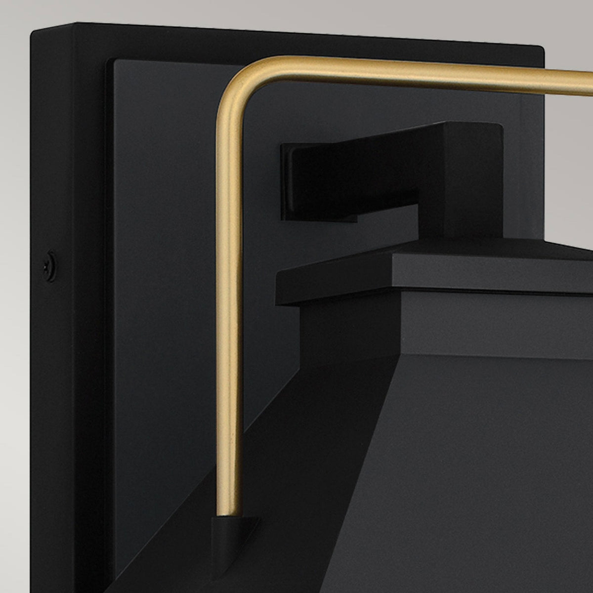 Buckley Coastal Medium Wall Light in Matt Black & Brass Accent with Clear Beveled Glass