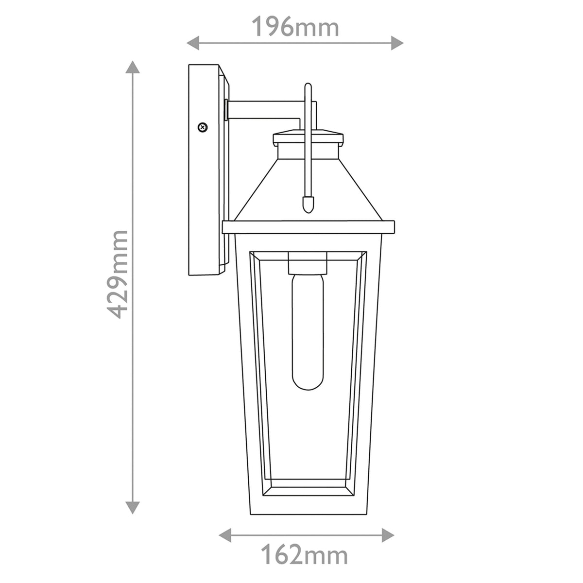 Buckley Coastal Medium Wall Light in Matt Black & Brass Accent with Clear Beveled Glass