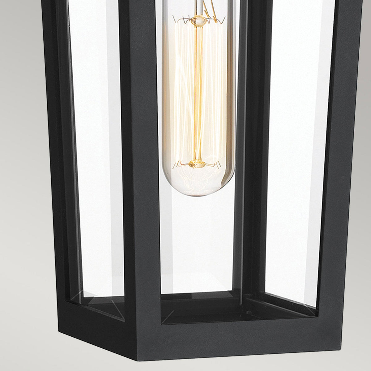 Buckley Coastal Small Wall Light in Matt Black & Brass Accent with Clear Beveled Glass