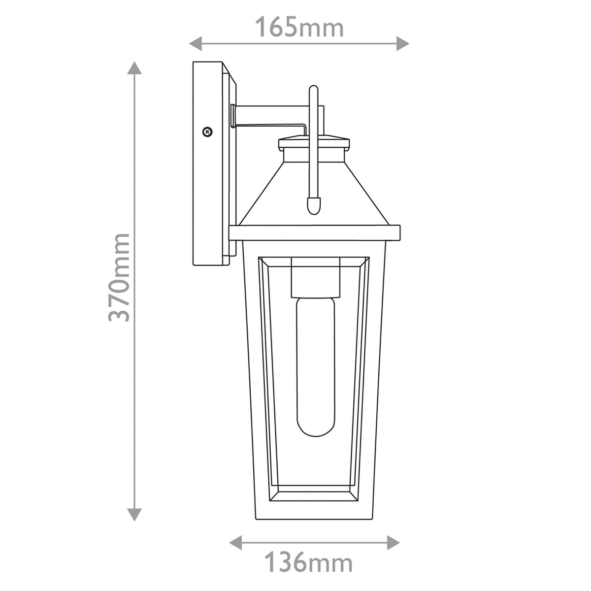 Buckley Coastal Small Wall Light in Matt Black & Brass Accent with Clear Beveled Glass