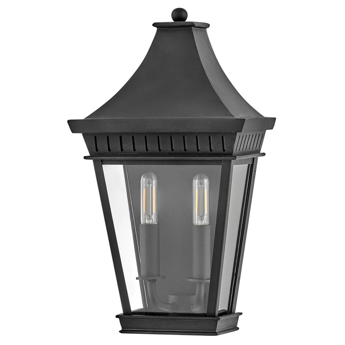 Chapel Hill IP44 Half Wall Lantern in Museum Black with Clear Glass