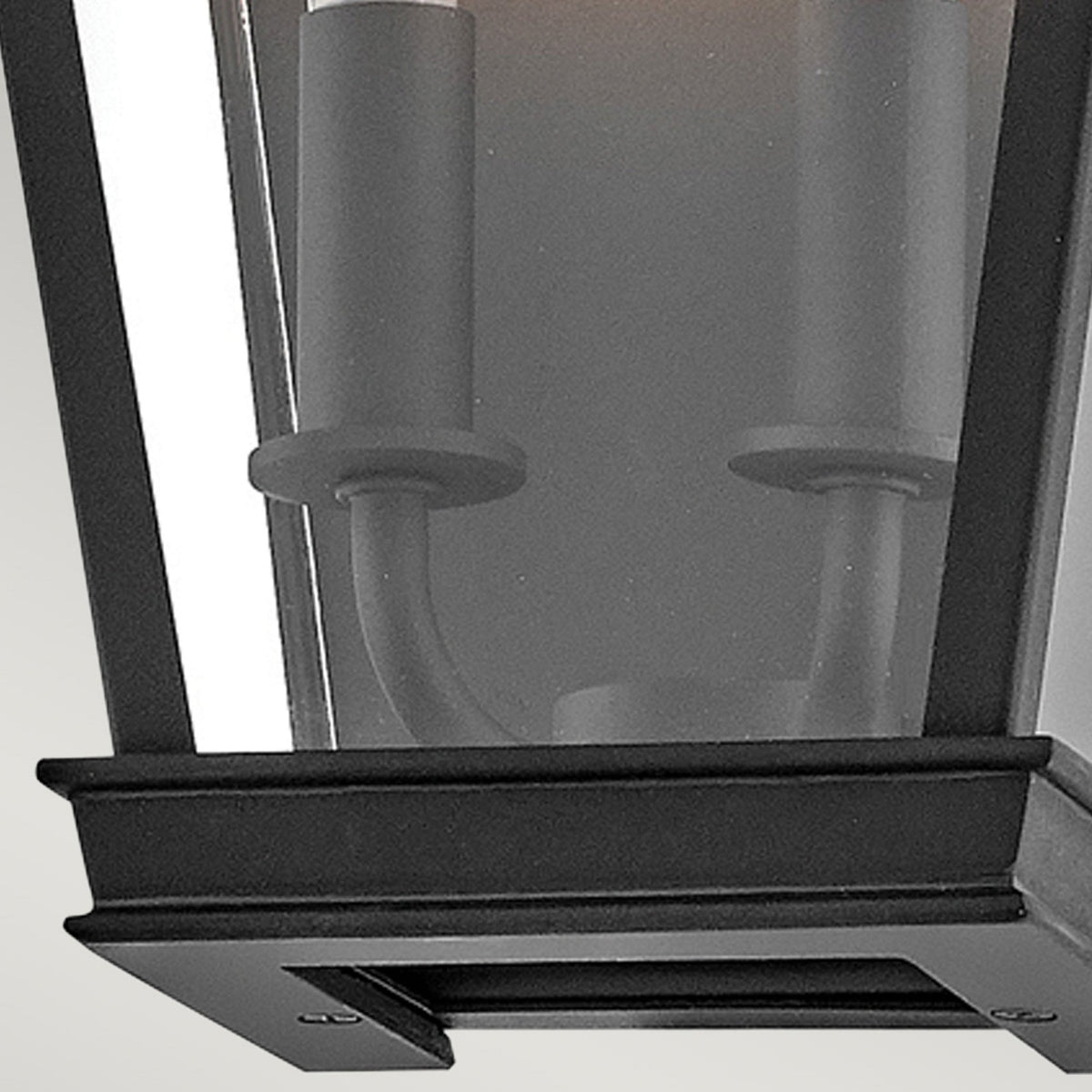 Chapel Hill IP44 Half Wall Lantern in Museum Black with Clear Glass