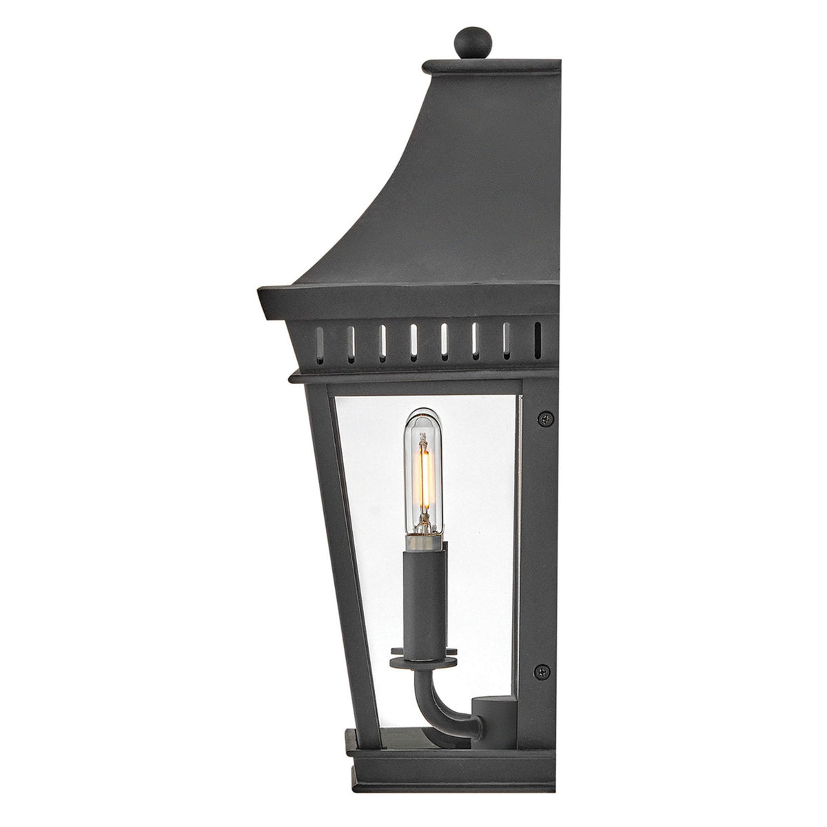 Chapel Hill IP44 Half Wall Lantern in Museum Black with Clear Glass