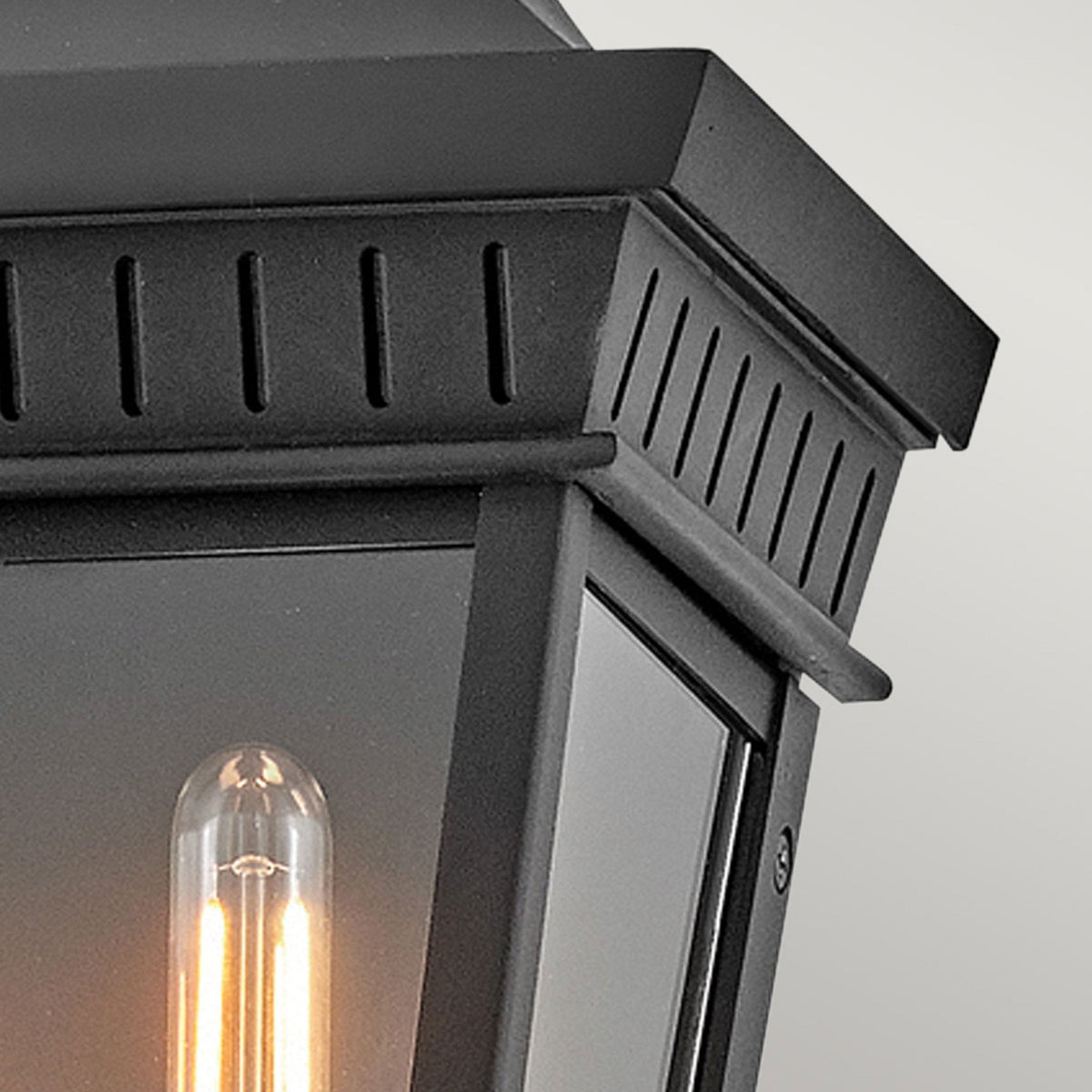 Chapel Hill IP44 Half Wall Lantern in Museum Black with Clear Glass