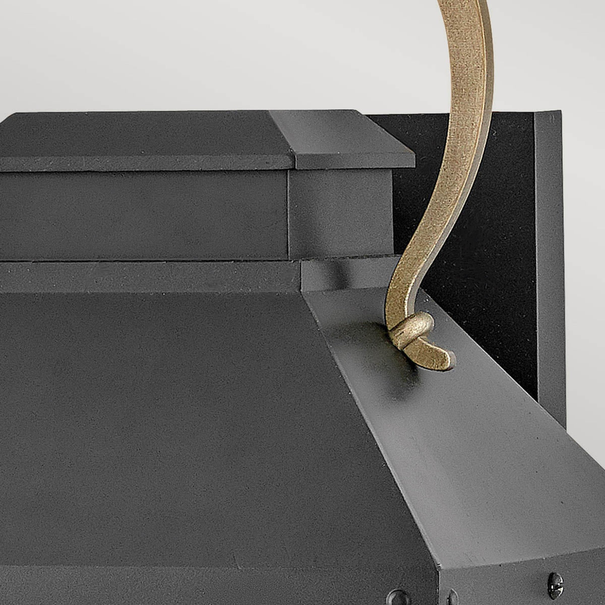 Dawson IP44 Medium Wall Lantern in Black with Burnished Bronze Accent and Clear Glass