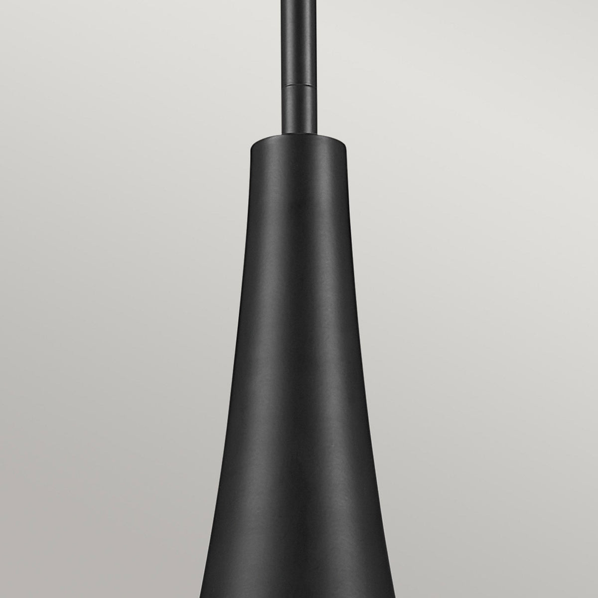 Deela Single Drop Pendant in Black with Opal Glass