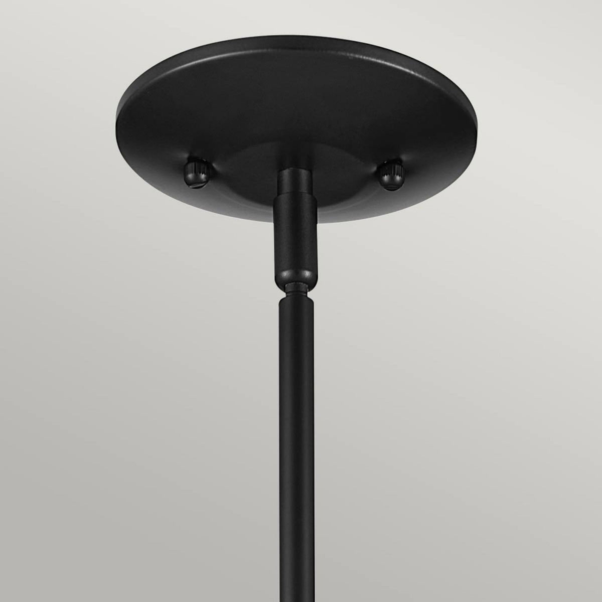 Deela Single Drop Pendant in Black with Opal Glass